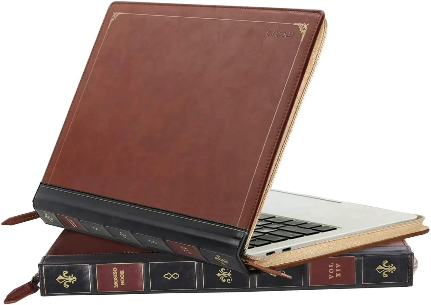 Фото Чехол для ноутбука MOSISO для MacBook Air 13 дюймов A3240 A3113 A2681 Air 15 Pro 14 Pro16, винтажный чехол-портфель из искусственной кожи, коричневый №5