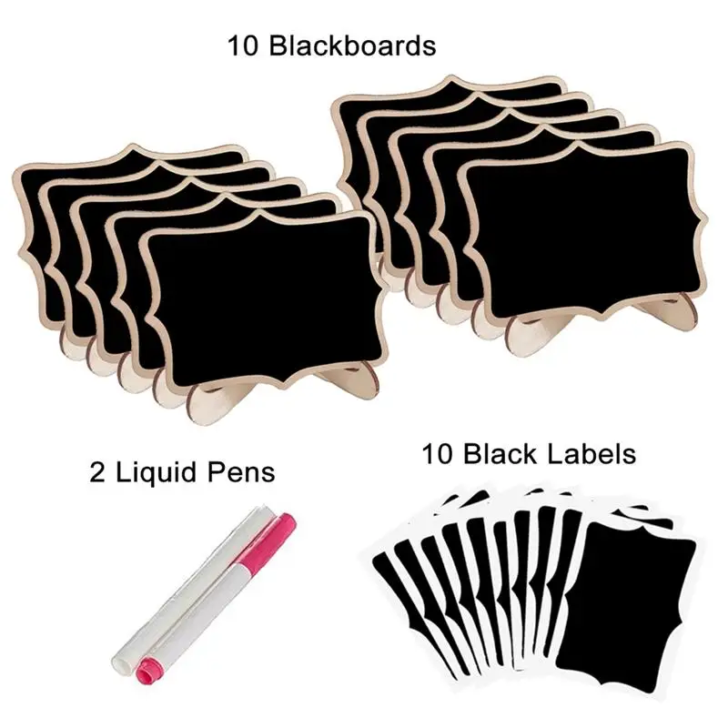

1 Set Mini Lace shape Chalkboards with Support Message Board Signs Table Place Signs for Home Birthday Wedding Party