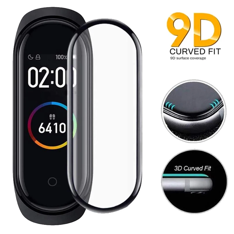 9D Full Screen Protector for Xiaomi mi band 6 7 film strap Mi band Smart Watch Miband Soft Protective Glass xiaomi band 4 5 Film
