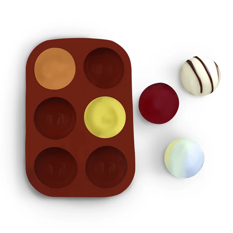 

6 Even Semicircular Silicone Pastry Mold DIY Cake Pudding Mould Chocolate Donut Baking Tools Kitchen Confectionery Equipment