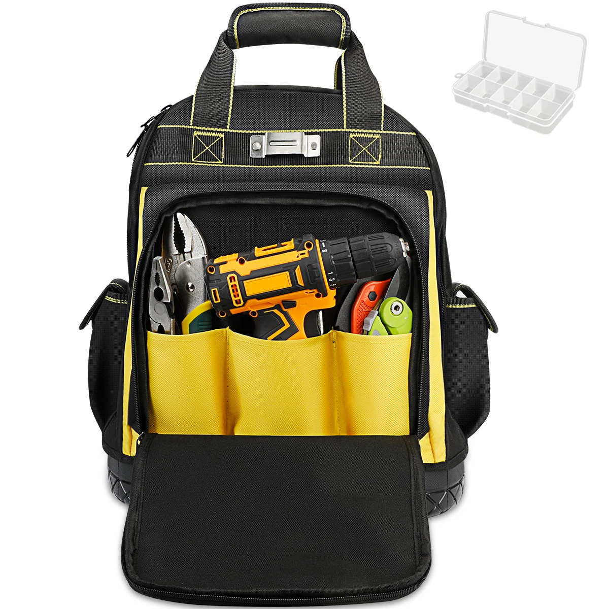 Waterproof Tool Backpack  Rubber Base Heavy Duty Tool  Electrician Plumber  Maintenance Worker Durable Professional Bag