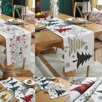 christmas decor table runner christmas polyester cotton fabric desktop decorative tablecloth xmas ornament dinner table cover