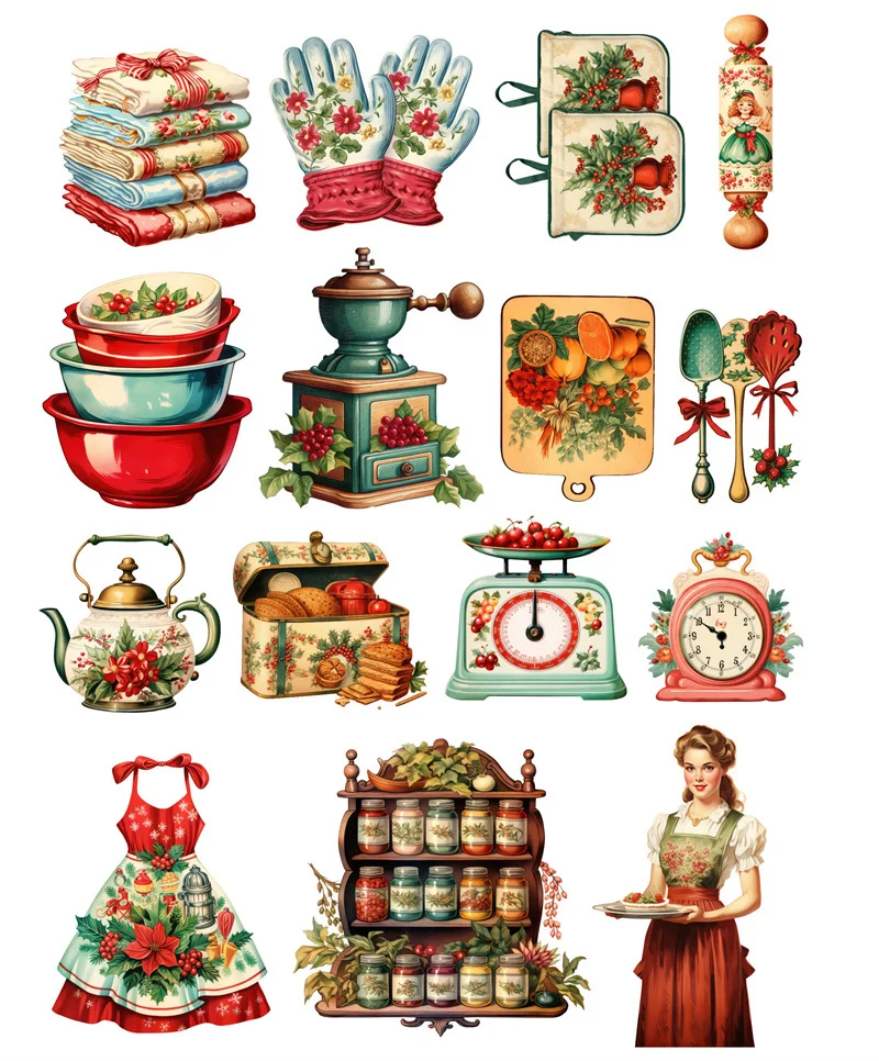 

Винтажные акварельные наклейки BLINGIRD для скрапбукинга