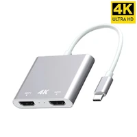 usb type c to dual hdmi compatible display output 4k 30hz uhd video converter cable adapter for macbookipad pro 2018