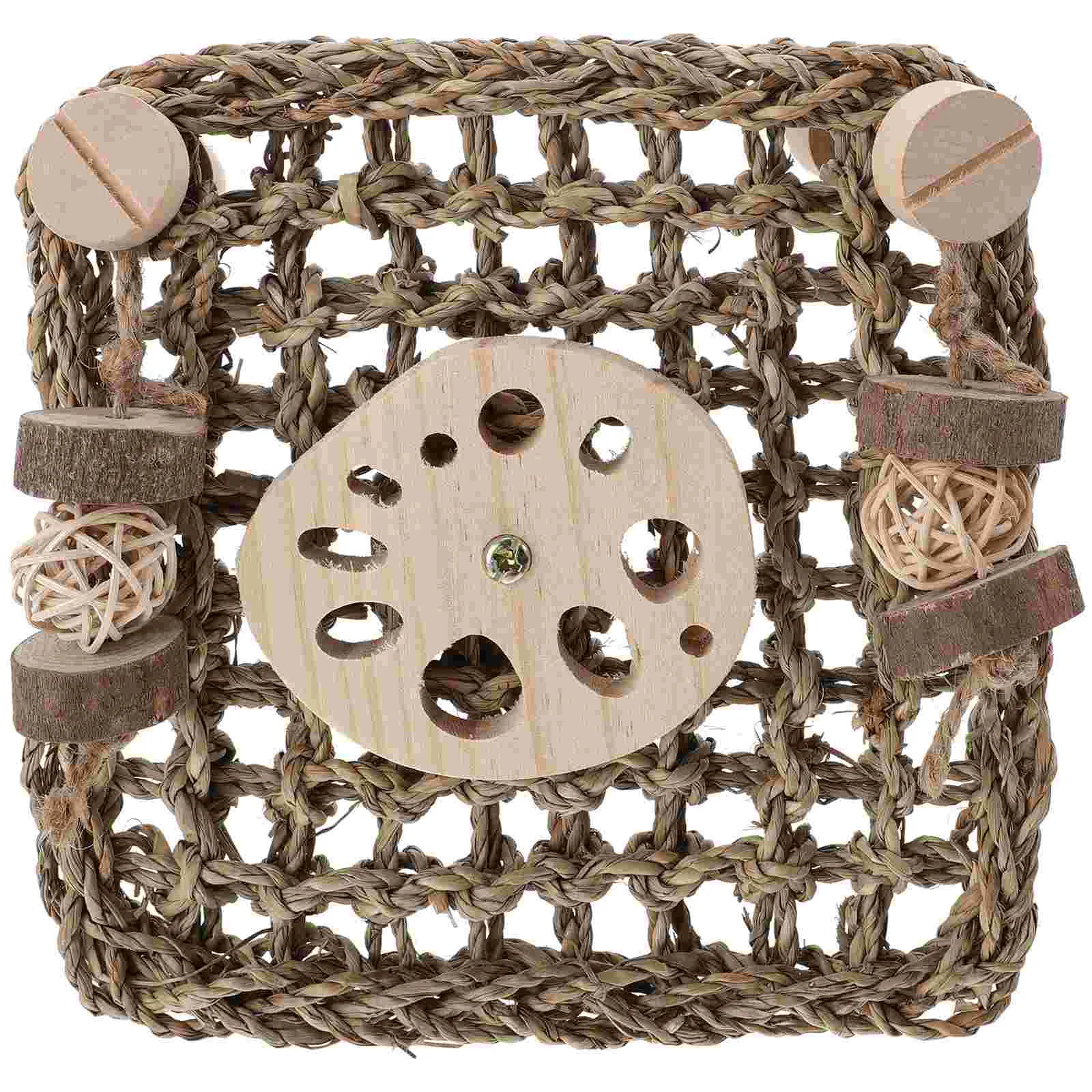 

Teething Toys Squirrel Cage Grass Mat Pet Supplies Chew Bunny Cockatiel Guard Door Rabbits
