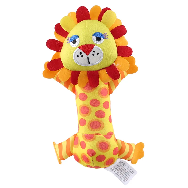 

Hot Sale Cute Baby Cartoon Animal Puppy Owl Rabbit Bee Hand Stick BB Device Toy Baby Hand Rattle Plush Toy Practice Grip