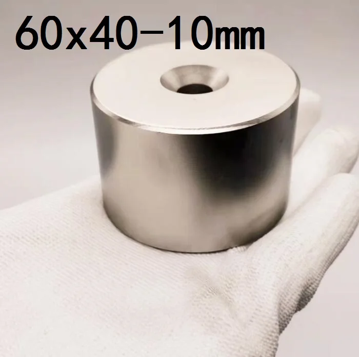 

1 шт. 60X40-10 большой круглый редкоземельный Мощный магнит 60 мм X 40 мм-10 мм неодимовый магнитный диск 60*40-10 постоянный магнит 60*40 отверстие 10