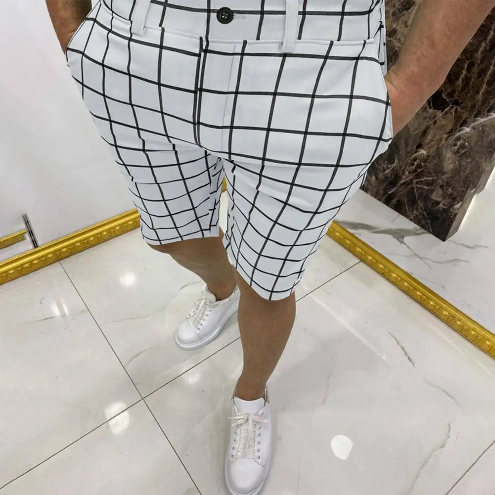 

Business Shorts Popular Summer Slim-fitting Plaid Knee Length Pants for Jogging Short Pants Short Trousers