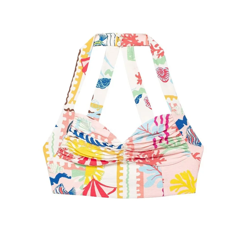 Новинка осени 2024 RARF европейский и американский стиль лоскутный топ с принтом