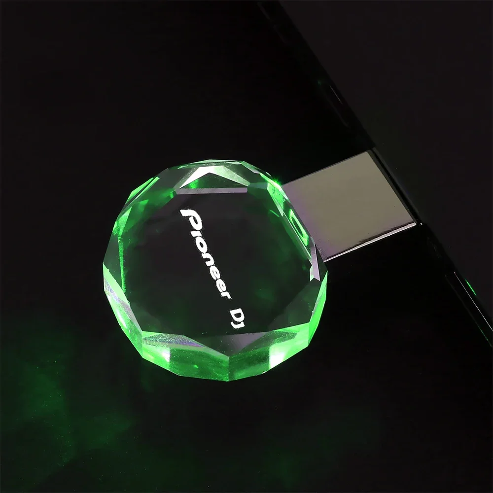 Фото Rhombus Crystal Pioneer DJ Pen Drive 64 ГБ Светодиодный флэш-накопитель USB 32 ГБ Бесплатный логотип Память Pendrive Креативные подарки U Disk №4