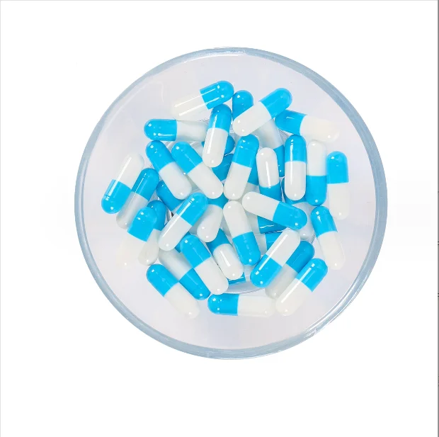 Пустые капсулы размера 00 10000 шт.! Голубые белые желатиновые полые твердые