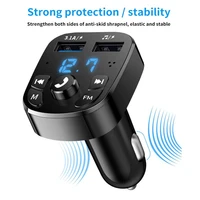 bluetooth version 5 0 fm transmitter car player kit card car charger quick with qc3 0 dual usb voltmeter aux inout dc 1224v