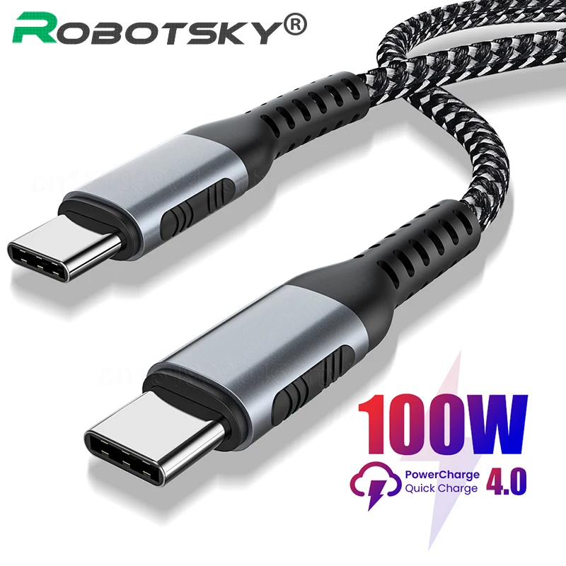

100W USB Cable 5A USB Type C Cable For For Xiaomi Samsung PD USB C Fast Charging Charger Cord USB-C Type-C Quick Data Cable Wire