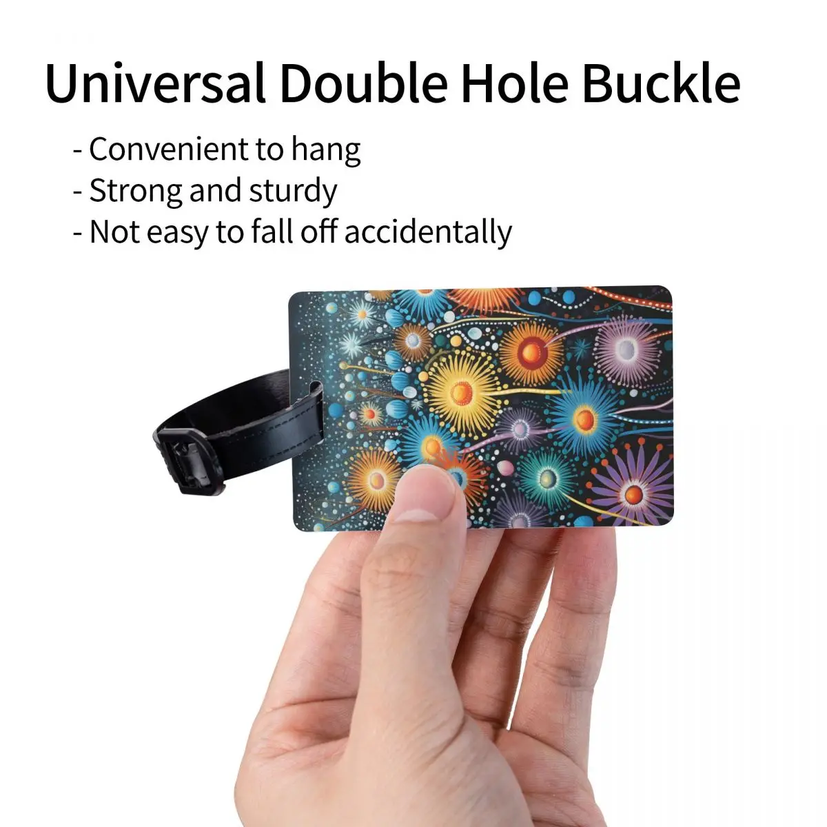 Изготовленная на заказ багажная бирка с австралийским аборигеном в горошек и