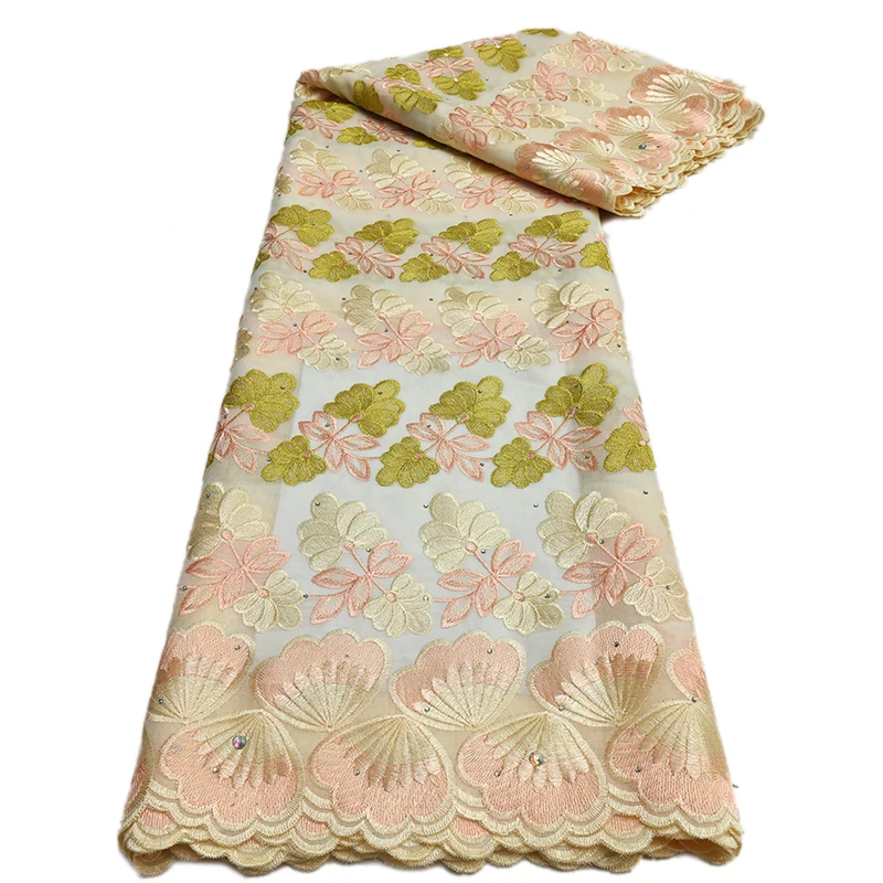 Африканская Хлопковая Кружевная Ткань Швейцарская Вуаль Стандартные Вечерние