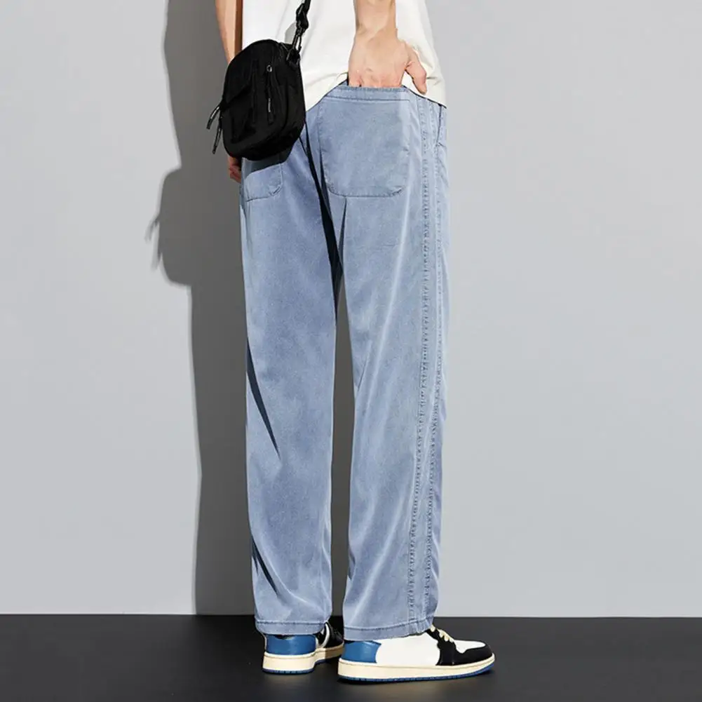 

Джинсы для отдыха длиной до щиколотки, тонкие прямые брюки из денима в стиле хип-хоп, с широкими штанинами, уличная одежда