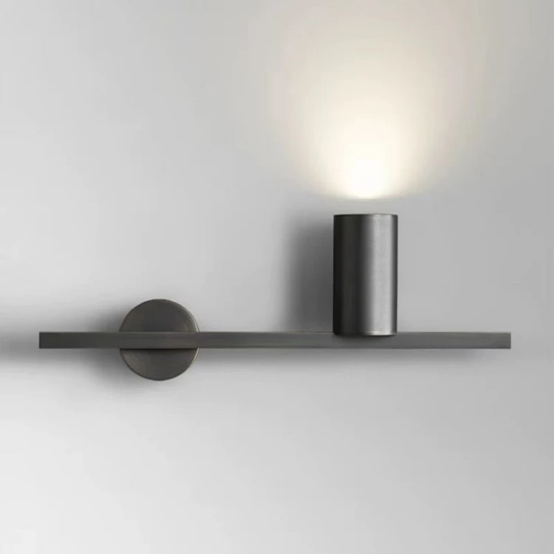 Минималистичный латунный настенный светильник 4000 К золото черный для спальни