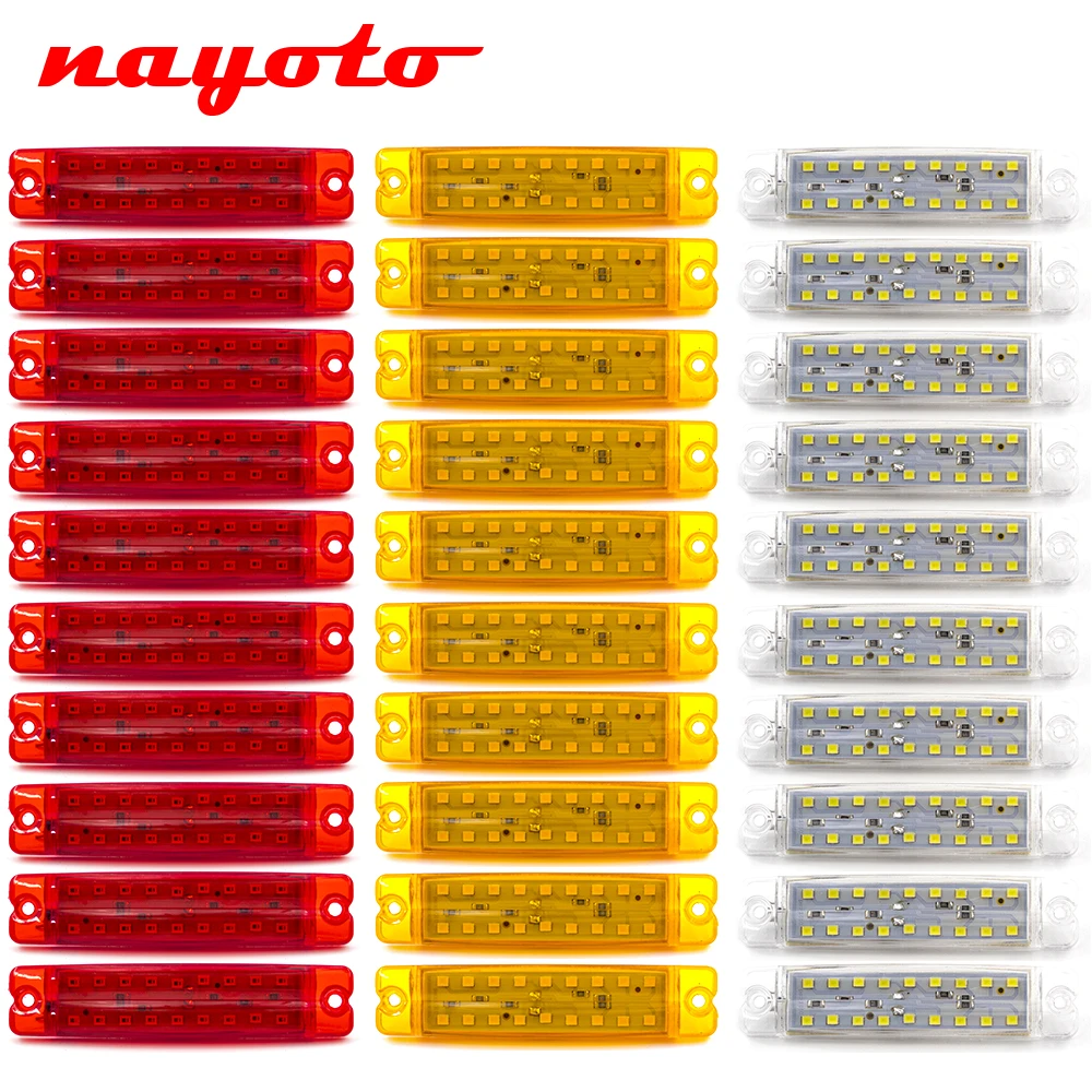 

10Pcs 18 LED 12V 24V Side Marker Light Clearance Signal Lamp Indicator Tail Warning Light Trailer Truck Lorry Caravan Bus