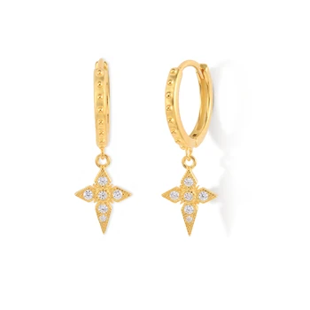 CANNER Red Zirconia 925 Steling Silver Round Piercing Heart Pendant Drop Earrings for Women Dangle Earings Wedding Jewelry Gifts 1