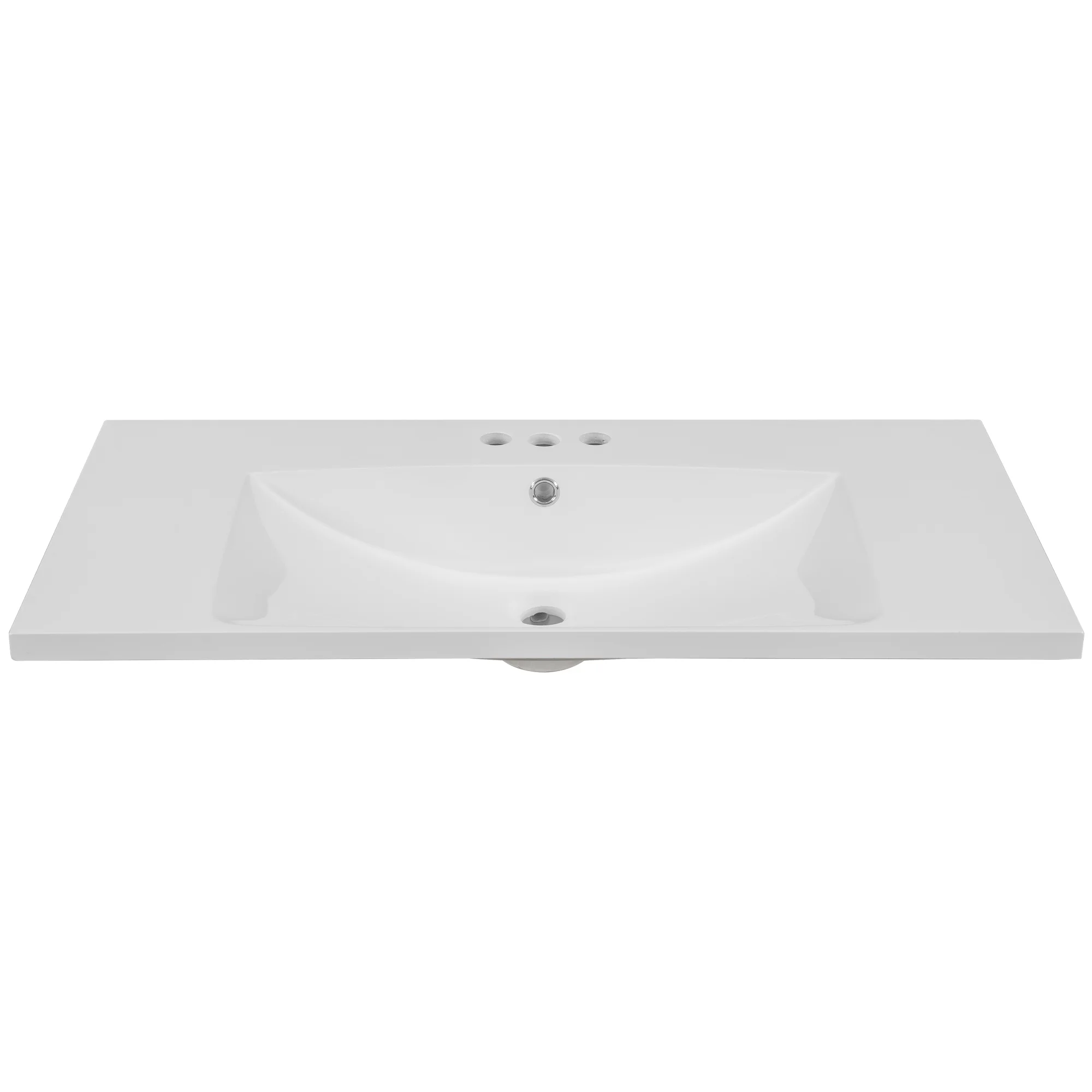 

Furniture 36" Single Bathroom Vanity Top with White Basin, 3-Faucet Holes, Ceramic