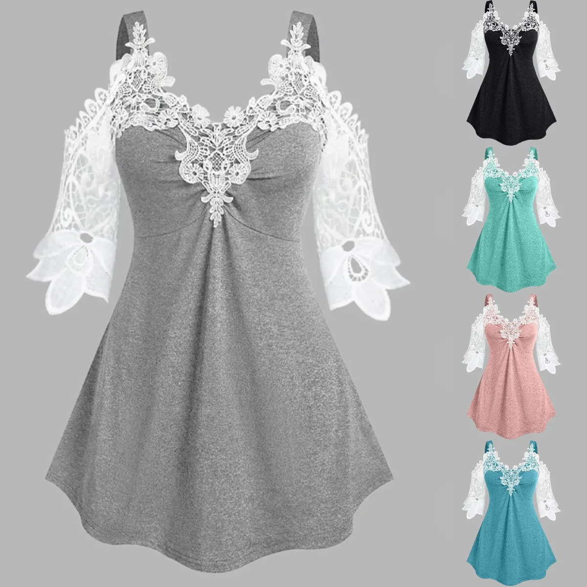 

Новинка, женская модная летняя повседневная майка с кружевом, майка с открытыми плечами