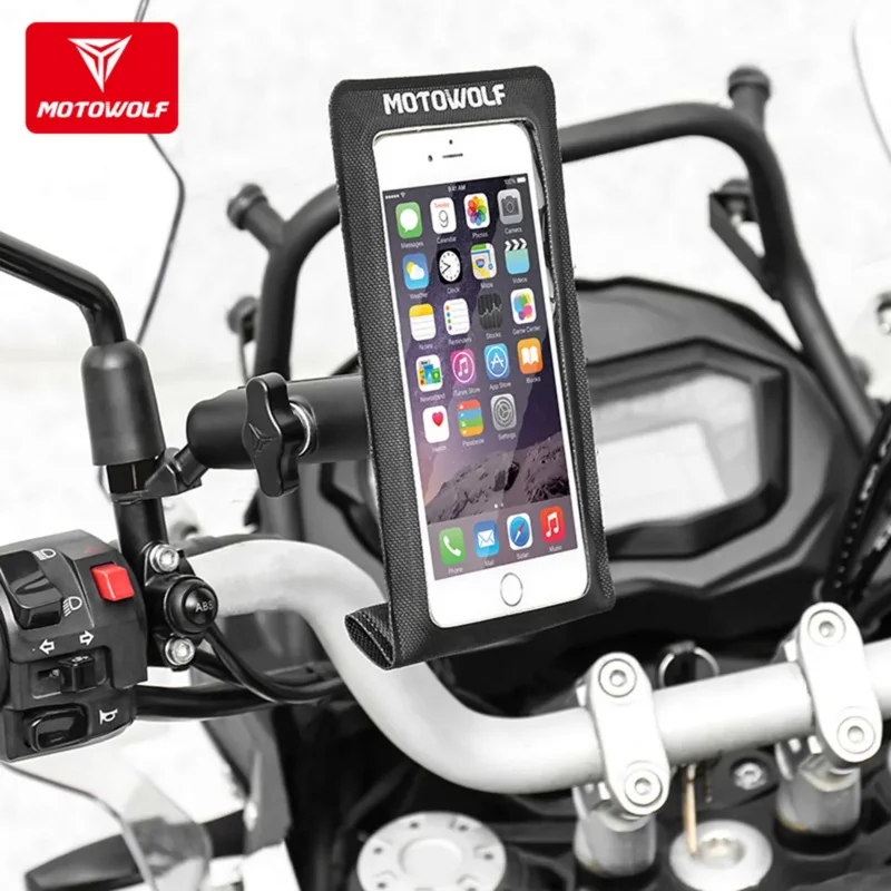 

Мотоцикл MOTOWOLF универсальная уличная навигационная подставка, водонепроницаемая сумка для телефона с сенсорным экраном для электрического велосипеда