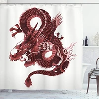 dragon shower curtain angry dragon doodle eastern ethereal print pattern bath curtains bathroom home decor waterproof screens