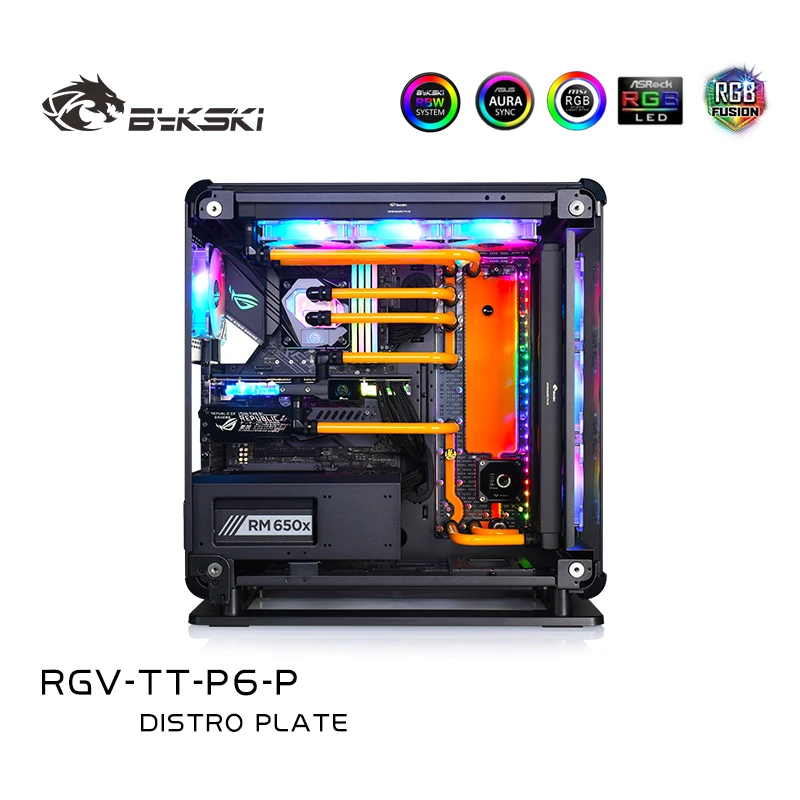 Фото Bykski Distro Plate RGV-TT-P6-P, водные доски для TT Core P6 TG PC чехол, резервуар для охлаждения воды с насосом DDC №4