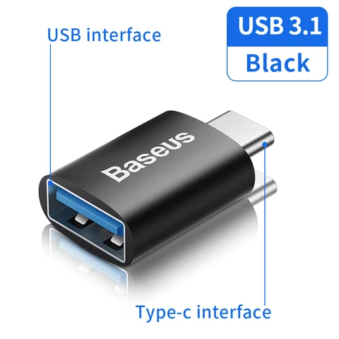 Адаптер Baseus USB 3,1 OTG Type C «штырь-штырь» для Macbook Xiaomi Huawei Samsung 10 Гбит/с