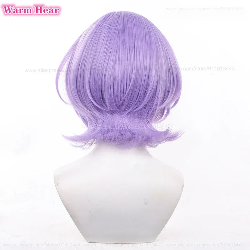 Game ES Hanamura Fuyume Синтетический аниме короткий 35 см фиолетовый косплей парик