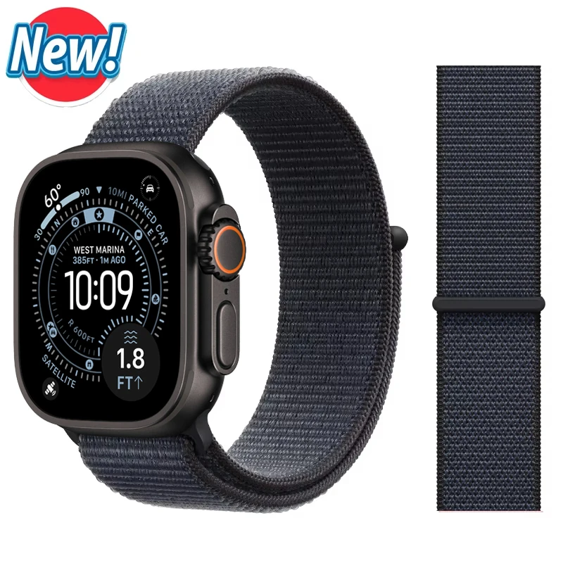 Фото Официальный нейлоновый ремешок-петля для Apple Watch Ultra3 2 49mm 46mm 45mm 44mm 42 41mm 40mm, ремешок для iWatch Series 11 10 SE3 9 8 7 6 №4