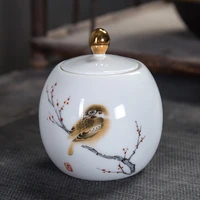 high grade suet jade tea pot ceramic sealed candy nut pot home medicinal herbs miscellaneous grain storage pot home decoration