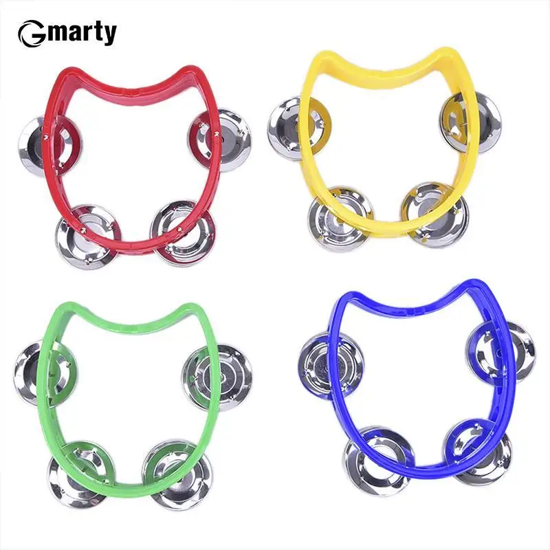 

Musical Instrument Hand Held Tambourine Metal Bell Jingles Plastic Rattle Ball Percussion for KTV Party Kid Game Toy 4 colors