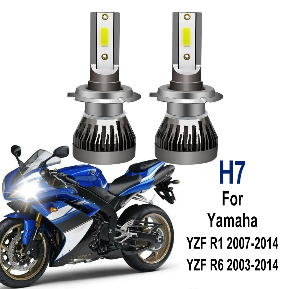 

Сменные светодиодные лампы для фар мотоцикла H7 6000K для Yamaha YZF R1 2007-2014 YZF R6 2003-2014 R6S 2006-2009