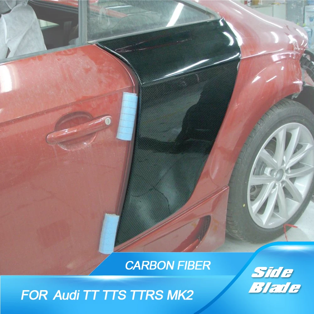 

Боковые дверные кранцы, панели лезвий, лопасти для Audi MK2 8J TT TTS TTRS Coupe 2-Door 2008-2014, углеродное волокно/FRP