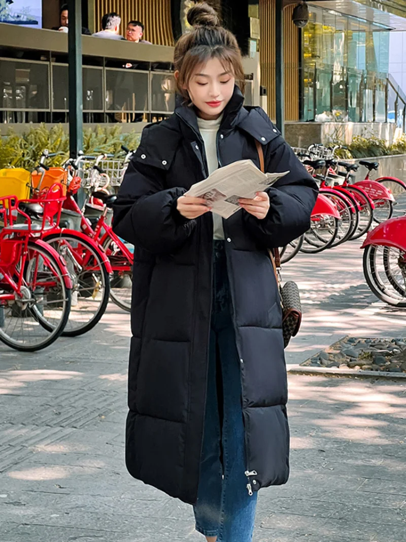 Women Winter Hooded Parkas X-long Jackets Casual Thick Warm Windproof Coat Female Outwear -30 degrees Long Streetwear Size 3XL