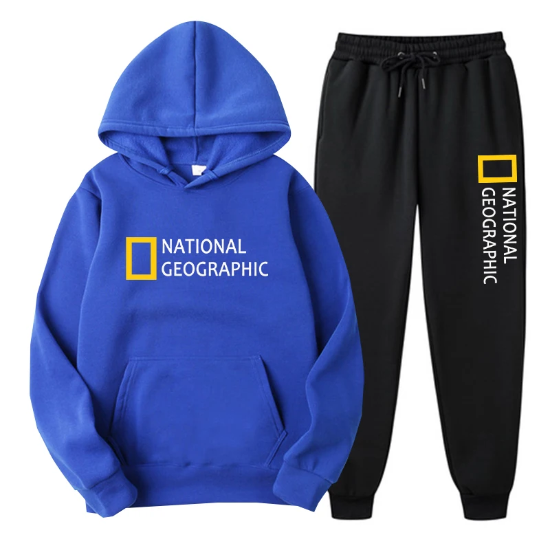Nacional Geographic-traje de sudadera y pantalones para hombre, ropa deportiva informal, Sudadera con capucha, nueva colección d