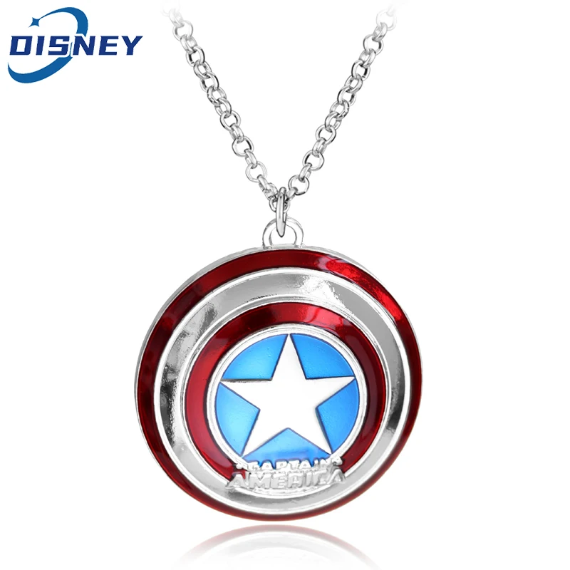 

Avengers Superhero Captain America Necklace Captain America's Round Pentagram Shield Pendant Neck Chain Fans Jewelry Gift
