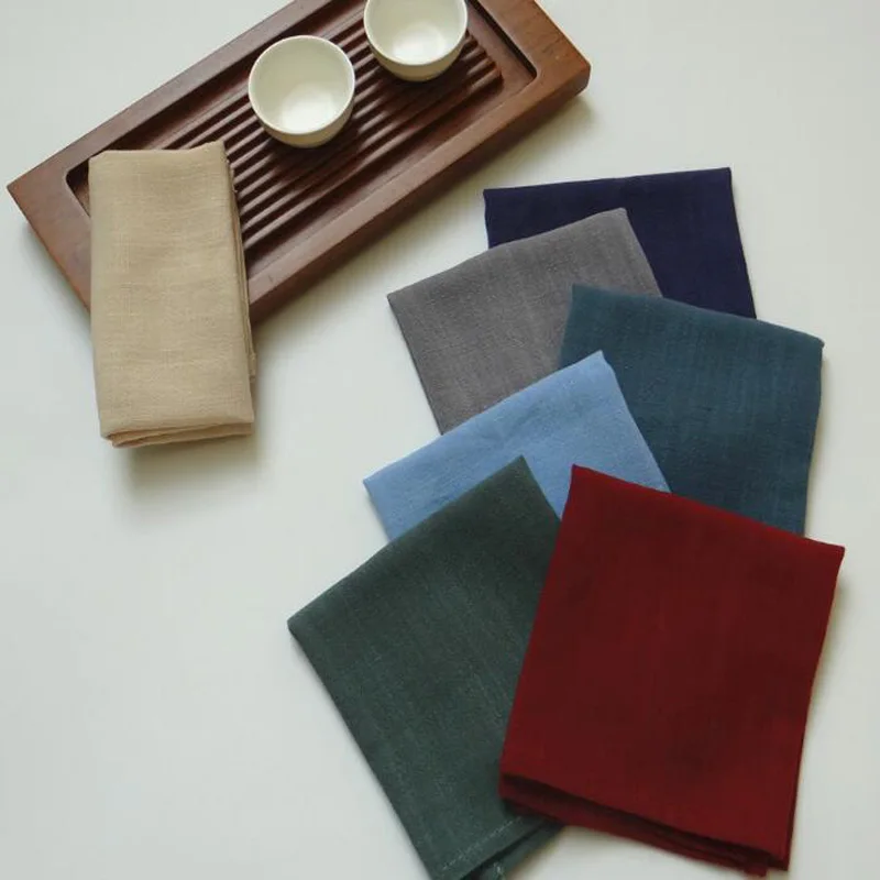 

2pcs/pack 30x40cm Tea Napkin Soft Kitchen Dish Towel Tableware Cleaning Cloth Linen With Slub Yarn 11.8"x15.7"