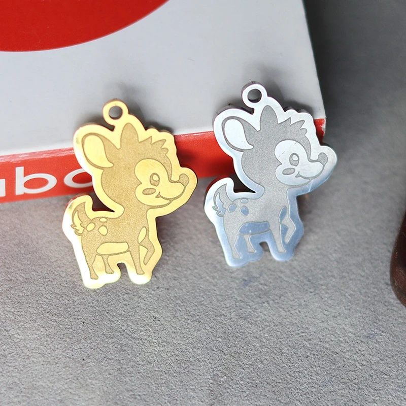 Подвеска из нержавеющей стали без выцветания мультяшный олень лягушка утка