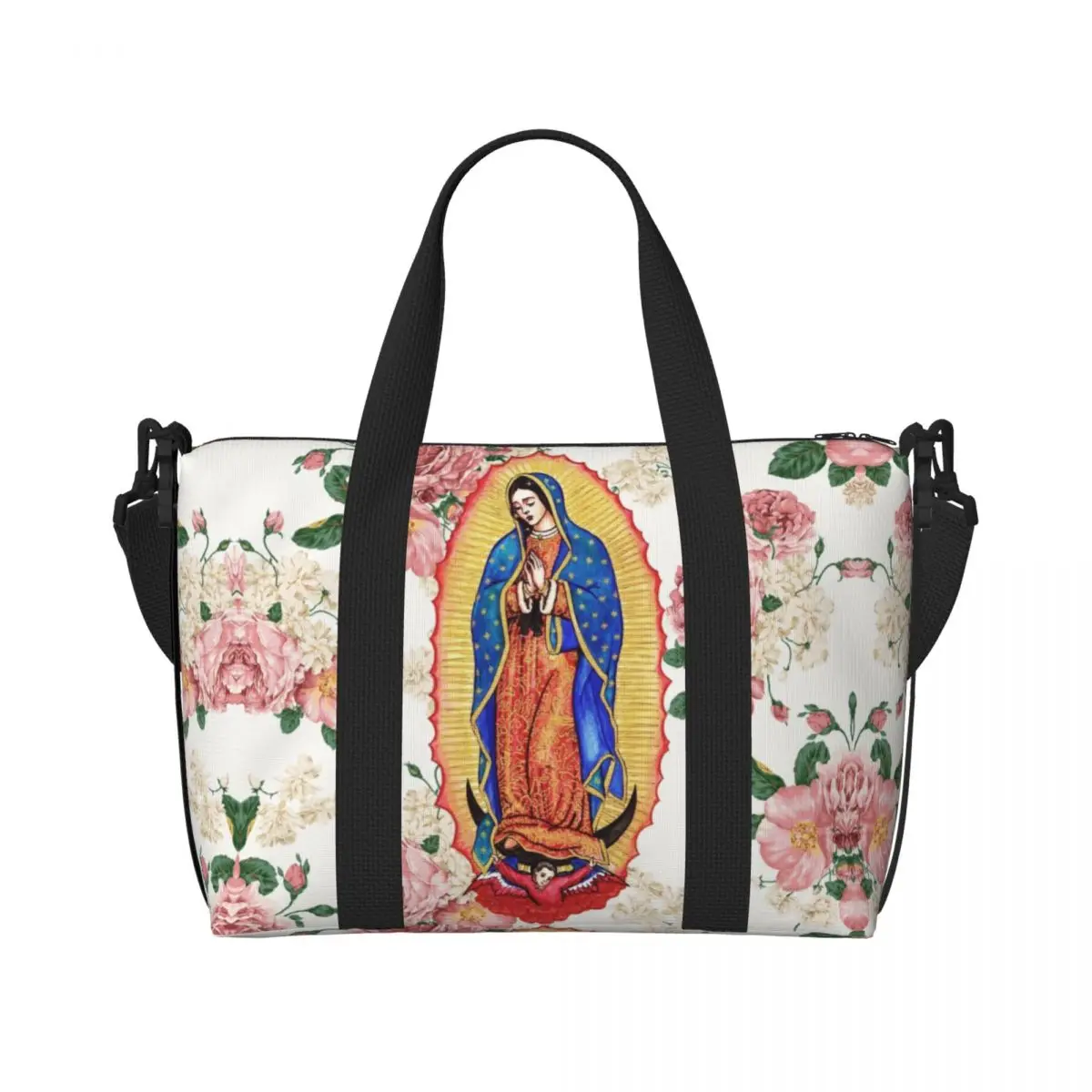 Большая большая сумка-тоут Девы Гваделупской для женщин Мексика католическая