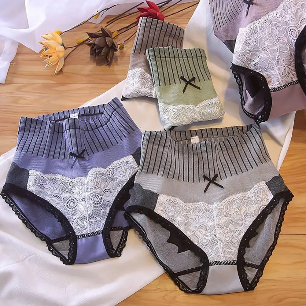 

Трусики женские кружевные бесшовные с завышенной талией, дышащие