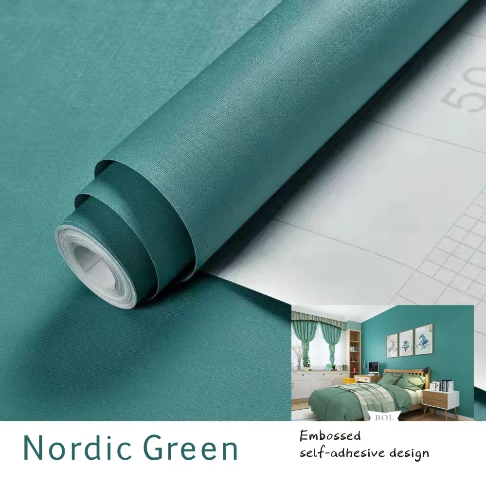 

Рельефная текстура, однотонная виниловая Водонепроницаемая самоклеящаяся настенная бумага, контактная бумага, настенная пленка, пленка дл...