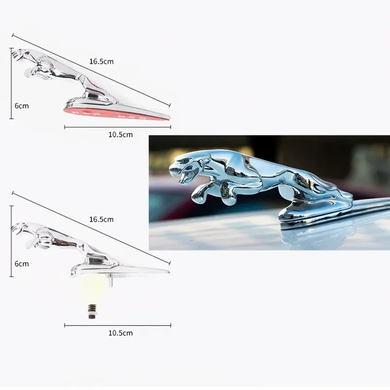 Наклейка на капот с эмблемой 16 см для Jaguar E-PACE XE XF XJL F-PACE SVR серебряная наклейка