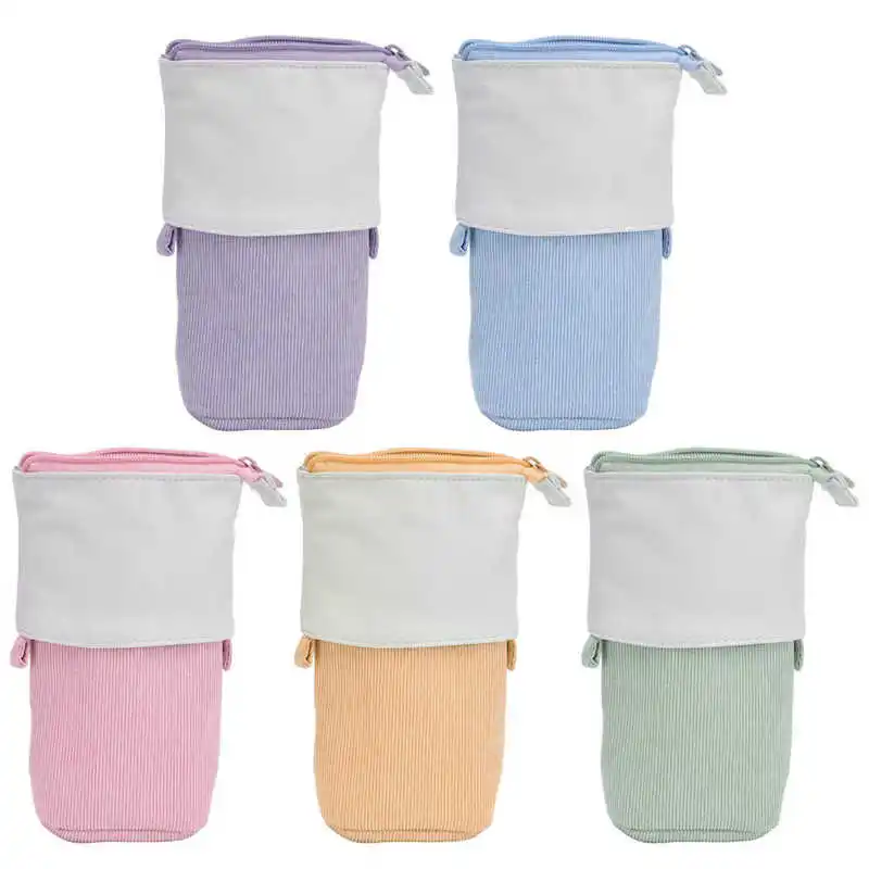 

Pencil Case Stand Up Pen Holder Cute Telescopic Pen Case Portable Makeup Bag for School Students Office Women Teens