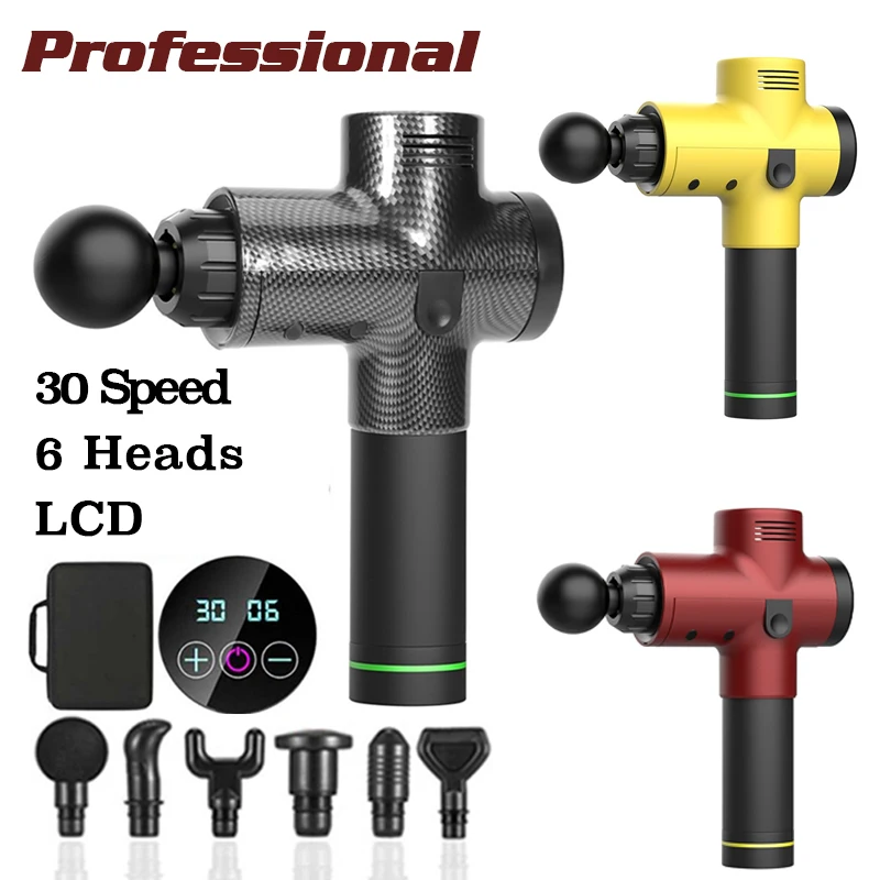 

Muscle Massage Gun with LCD Display 30-Speed Fascia Gun Exercise Slimming Body Massager Neck Massager