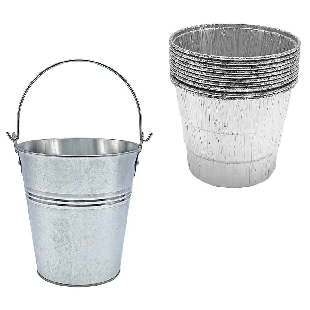 

Barbecue Oil Drum Champagne Ice Bucket BBQ Barrel Disposable Foil Liner Grease Drip Tray Grill Container Iron Liners