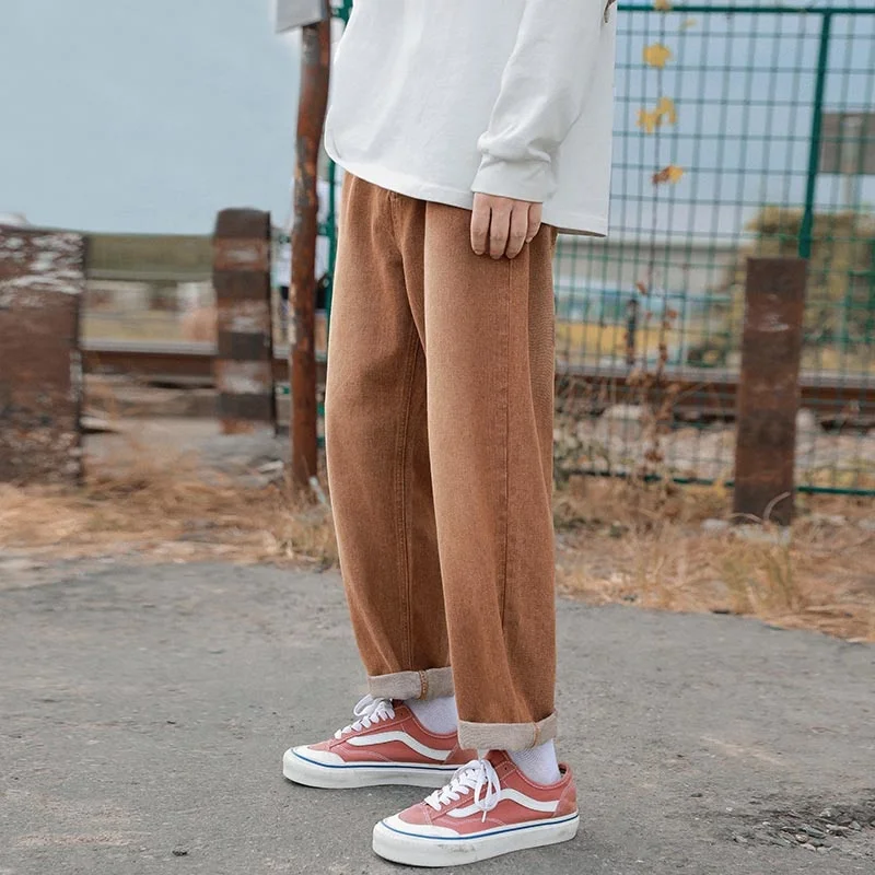 4-color Summer Jeans Men Fashion Retro Casual Straight Jeans Men Streetwear Hip-hop Loose Denim Pants Mens Trousers M-2XL