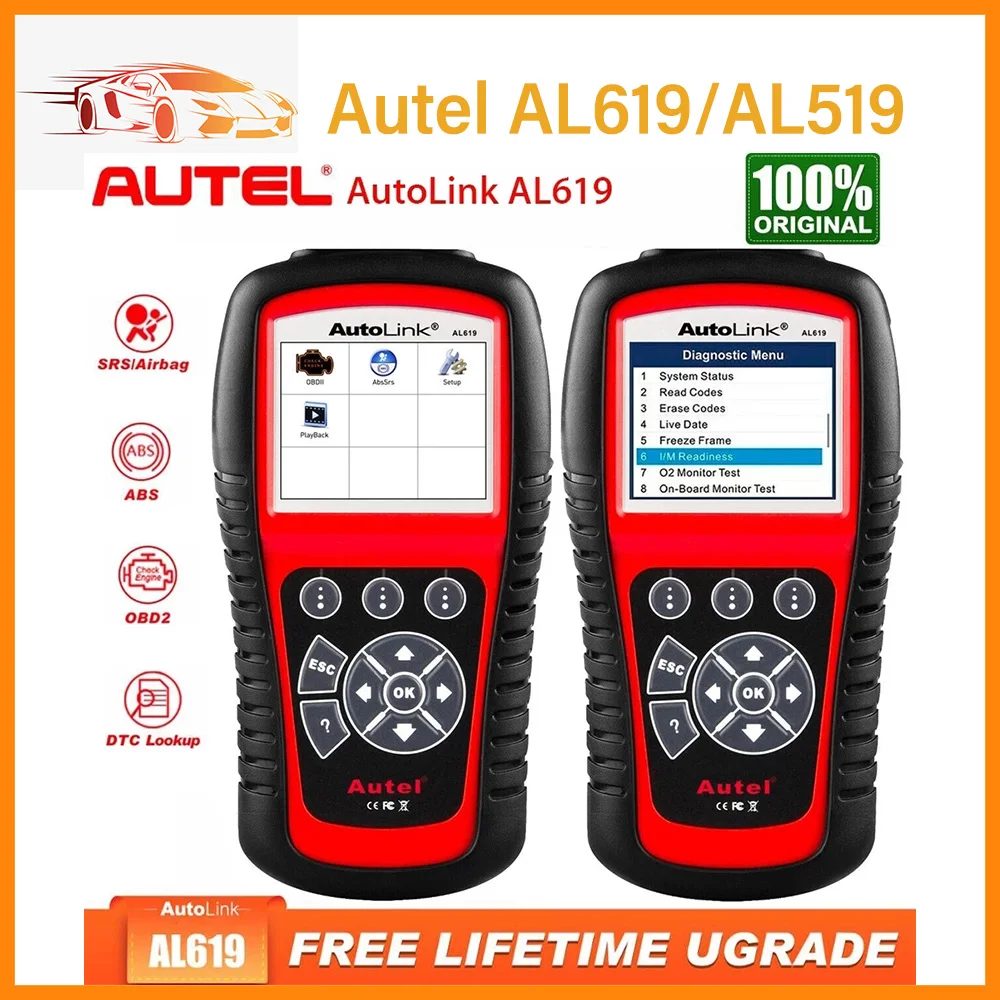 

Autel Autolink AL619 AL519 OBD2 сканер автомобильный диагностический инструмент Поддержка автомобиля ABS/SRS автомобильный OBD 2 EOBD считыватель кодов