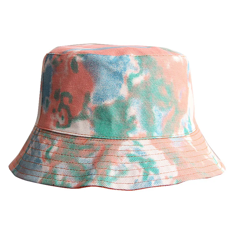 

Brand New Tie-dye Bucket Hat Men Women Cotton Double-sided Wearing Basin Bucket Hats Female Summer Outdoor Leisure Sun Cap